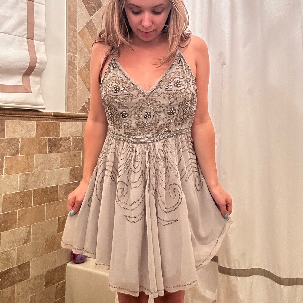 Kimchi Blue Beaded Silver Dress - Worn Once